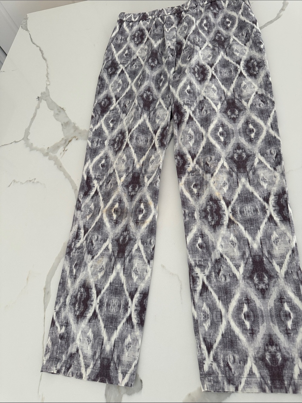 Margaret O'Leary Gray Patterned Corduroy Pants